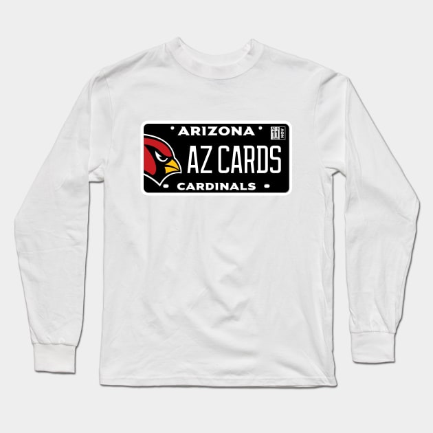 Arizona Cardinals Vanity Plate Long Sleeve T-Shirt by LunaGFXD